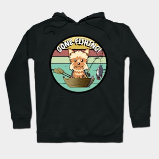 Cute yorkshire terrier dog has gone fishing Hoodie